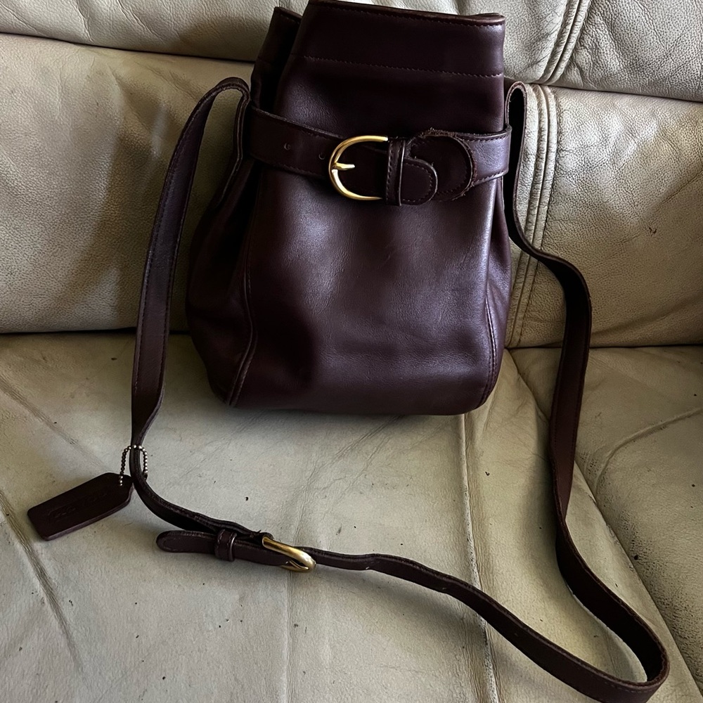 Vintage Coach 4156 Leather Brown Soho Belted Crossbody Bucket Bag USA